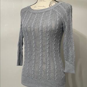 SO Women's Gray Cable Knit Sweater